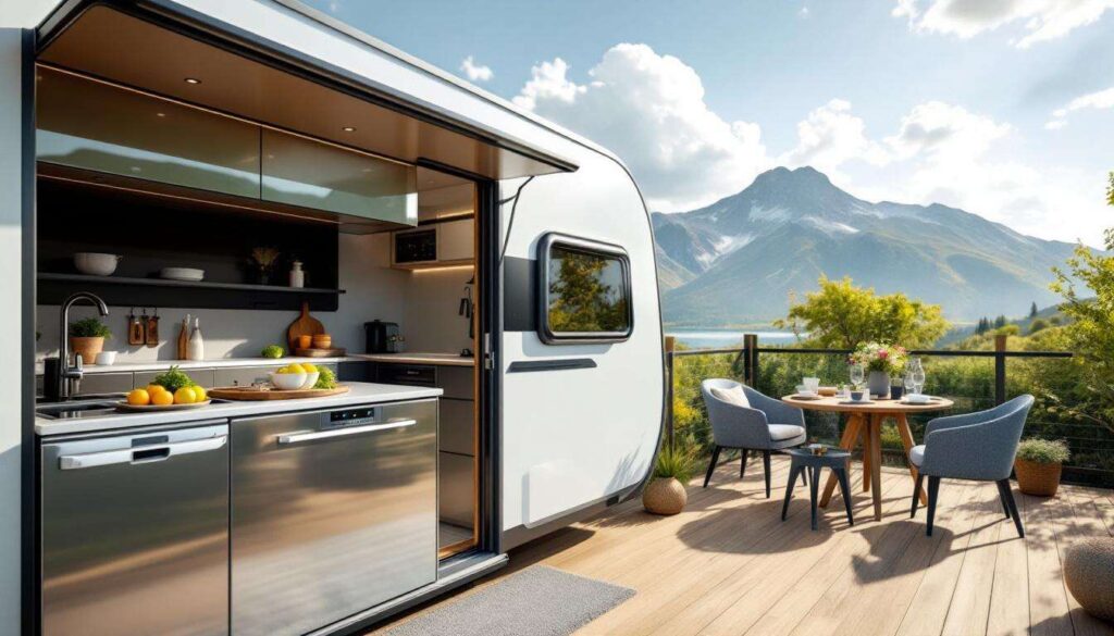 Taffer Wohnwagen aus der Türkei: Terrasse, Spülmaschine, Fußbodenheizung - was will man mehr?
